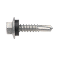 Buildex 12G x 25mm Class 4 Metal Cladding Hex Head TEKS Screws with Seal, 50 Pack