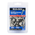 Buildex 12G x 45mm Class 3 Roofing TEKS Screws with Seal, Hex Head - 50 Pack