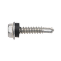 Buildex 10G x 25mm Class 4 Metal Cladding TEKS Screws with Seal, Hex Head - 20 Pack