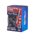 Bremick 14G x 75mm Metal Bugle Screw, T40 Winged Drill Point Fine Thread - 100 Pack