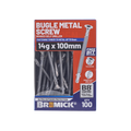 Bremick 14G x 100mm Metal Bugle Screw, T40 Winged Drill Point Fine Thread - 100 Pack