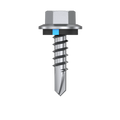 Bremick 12g x 20mm Hex Metal Screw, Carbon Steel B8 Coating, Sealed Head Drill Point Fine Thread - 500 Box