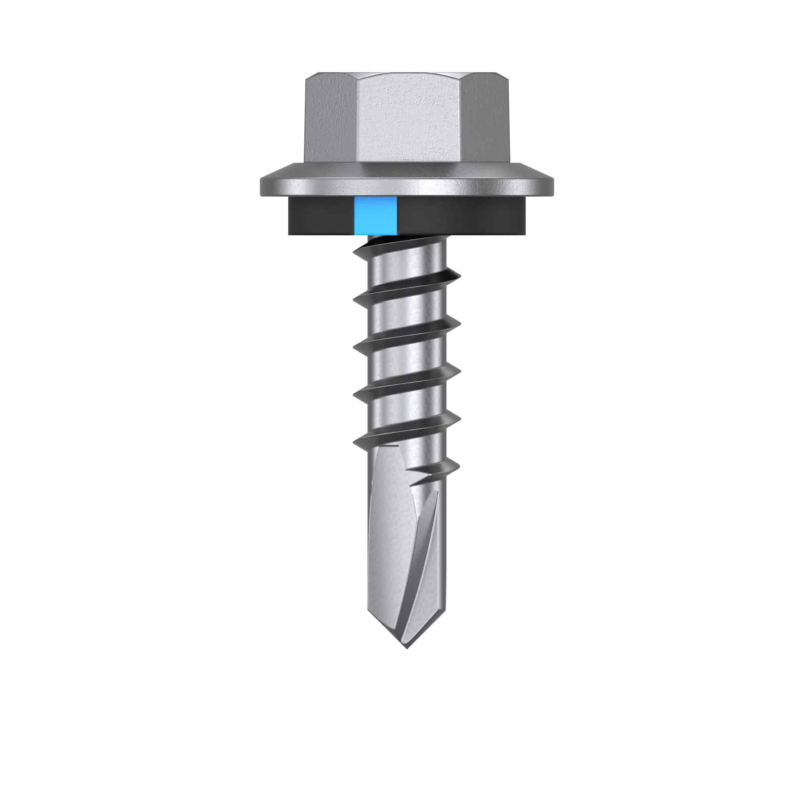 Bremick 12g x 20mm Hex Metal Screw, Carbon Steel B8 Coating, Sealed Head Drill Point Fine Thread - 500 Box