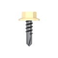Bremick 10g x 16mm Hex Metal Screw, Carbon Steel B8 Classic Cream, Drill Point Fine Thread - 100 Box
