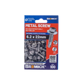 Bremick 6.2 x 22mm Hex Metal Screw, Carbon Steel B8 Coating, Drill Point Fine Thread - 100 Box