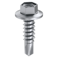 Bremick 6.2 x 22mm Hex Metal Screw, Carbon Steel B8 Coating, Drill Point Fine Thread - 100 Box