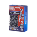 Bremick 14g x 50mm Bugle Head Metal Screw, Carbon Steel B8 Coating, T40 Drive Winged Drill Point - 100 Box