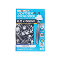 Bremick Vortex Plus 6.2 x 50mm Hex Roofing Screw, Carbon Steel B8 Dover White, Sealed Head Vortex Point - 100 Box