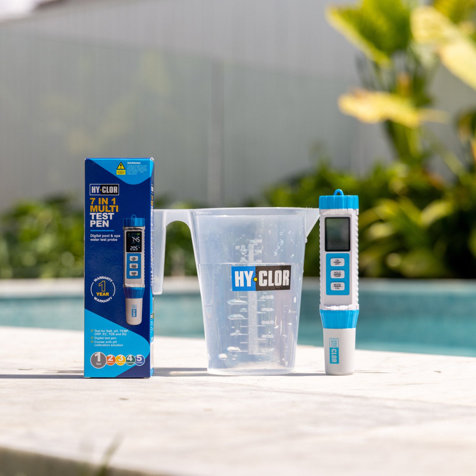 Hy-Clor 7 In 1 Multi Test Pen HYCPROBE7IN1 Waterproof Digital Pool & Spa Water Tester