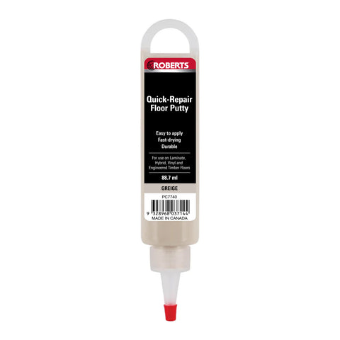 Roberts Greige Quick-Repair Floor Putty 88ml Acrylic Laminate & Vinyl Filler