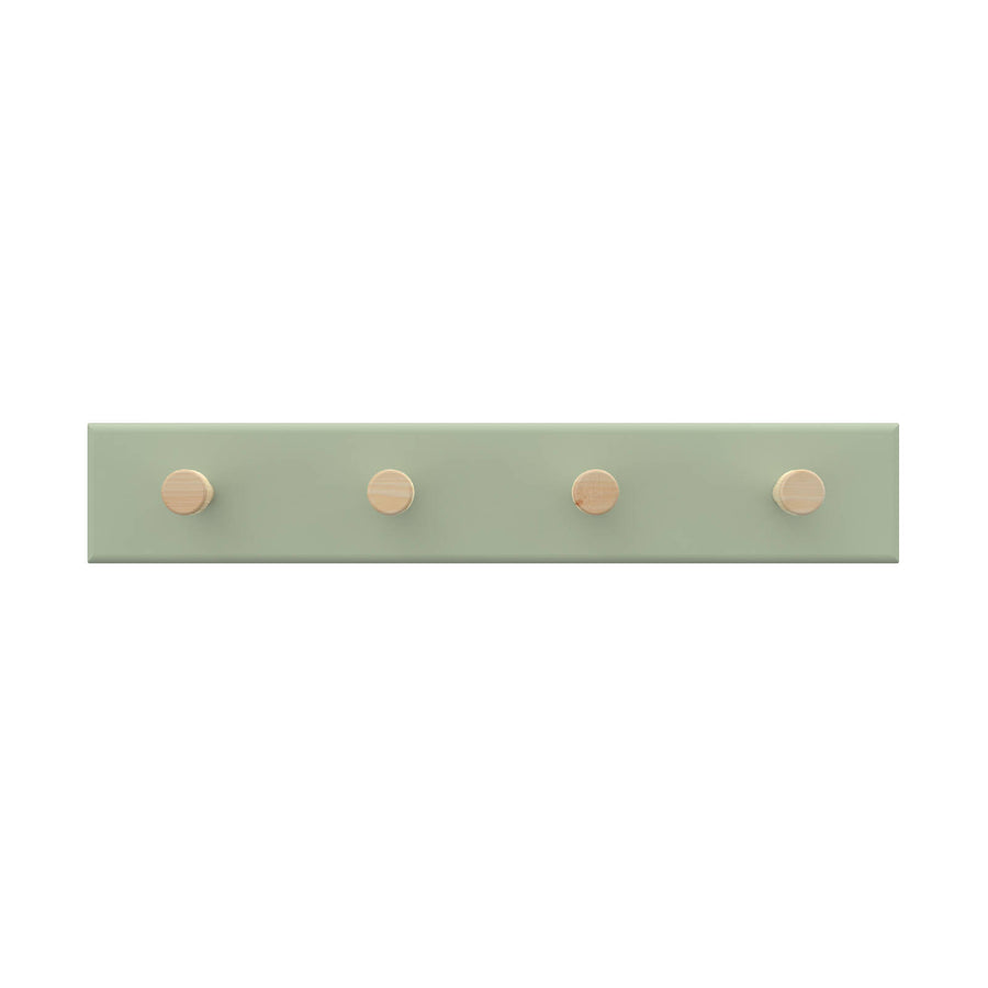 MODE 4 Timber Hooks On Green Board Key Rack 245mm Entryway Key Holder