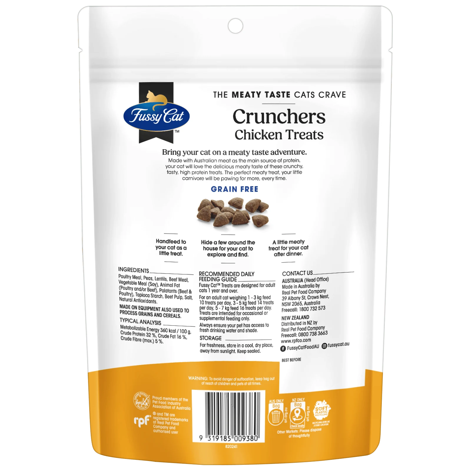 Fussy Cat Chicken Crunchers Cat Treats - 400g, Grain-Free