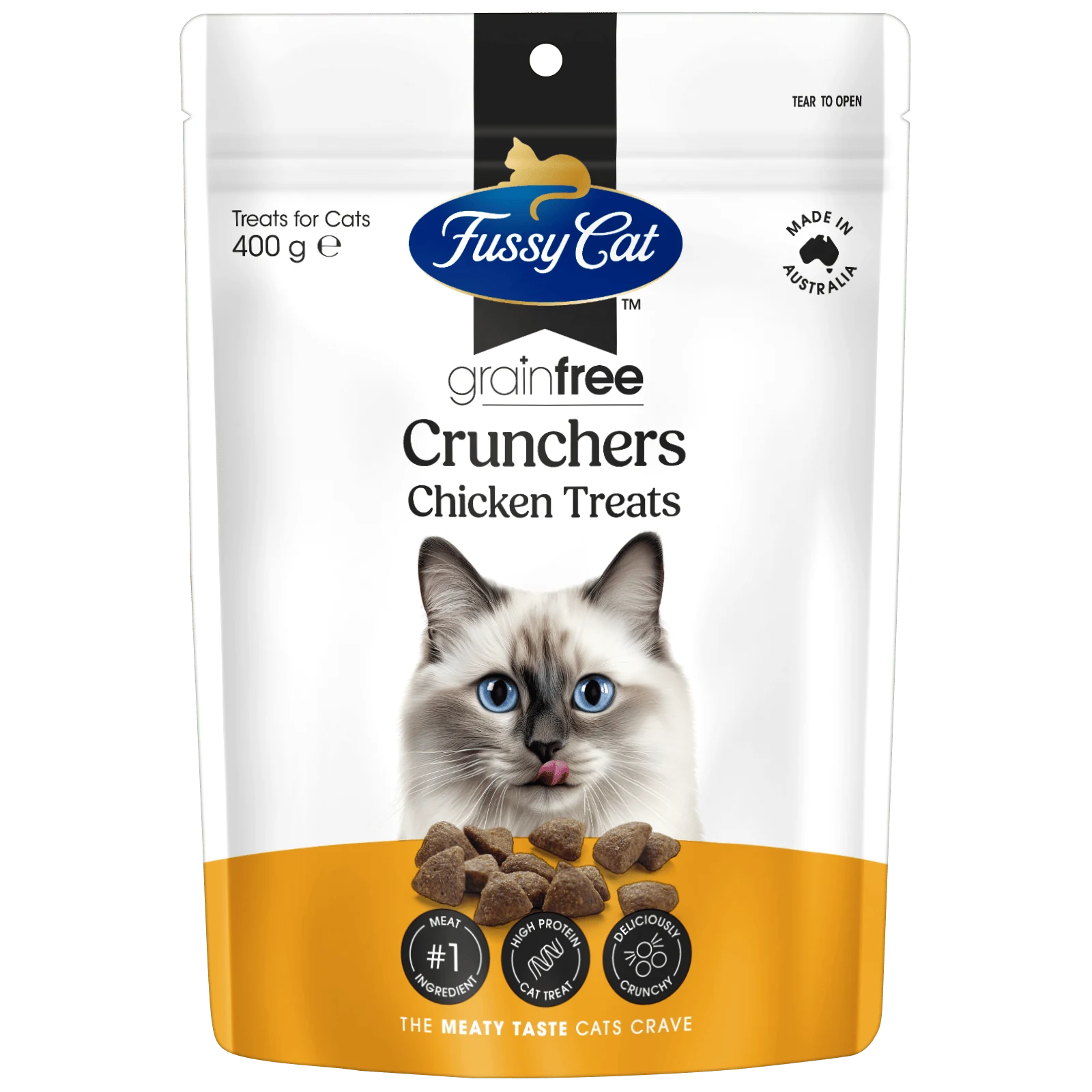 Fussy Cat Chicken Crunchers Cat Treats - 400g, Grain-Free
