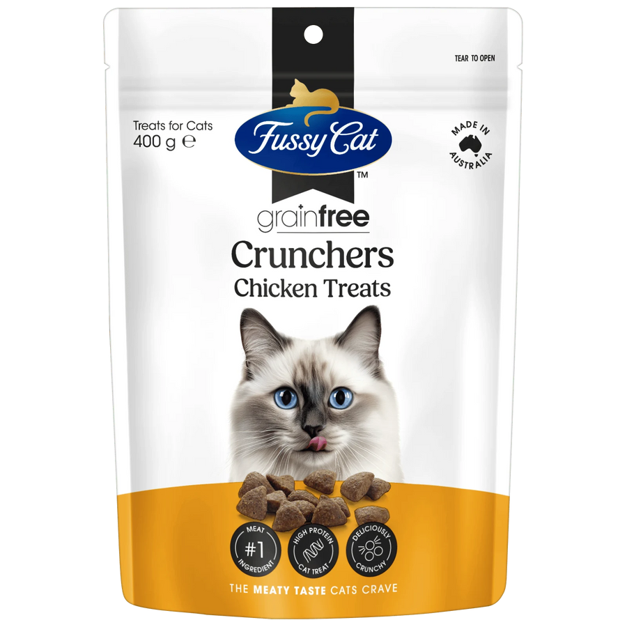 Fussy Cat Chicken Crunchers Cat Treats - 400g, Grain-Free