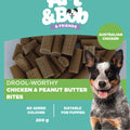Art & Bob Chicken Peanut Butter Bites Dog Treats - 200g, Australian Made