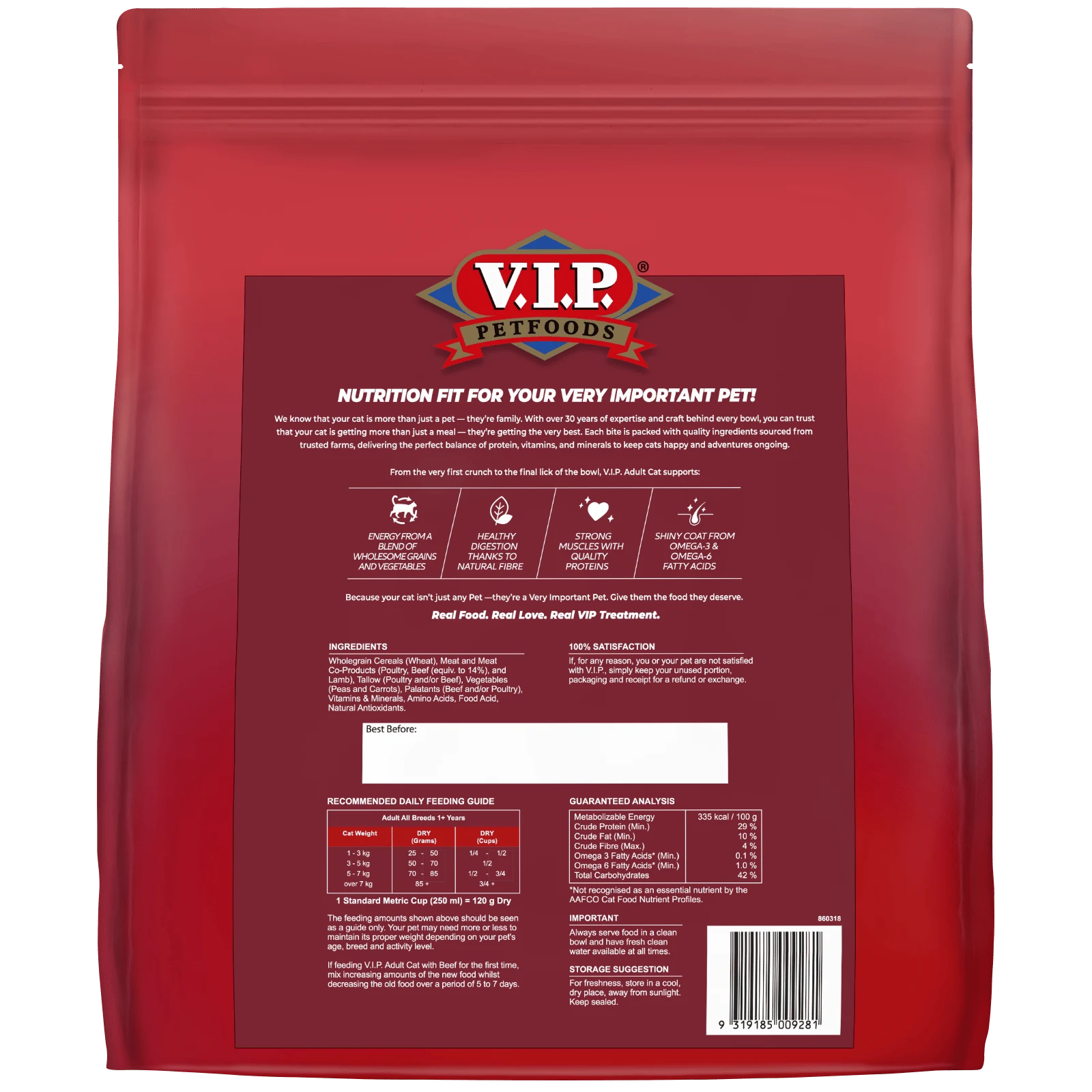 VIP 6kg Beef Dry Cat Food