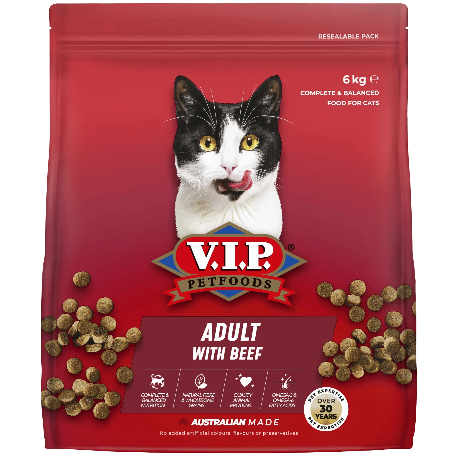 VIP 6kg Beef Dry Cat Food