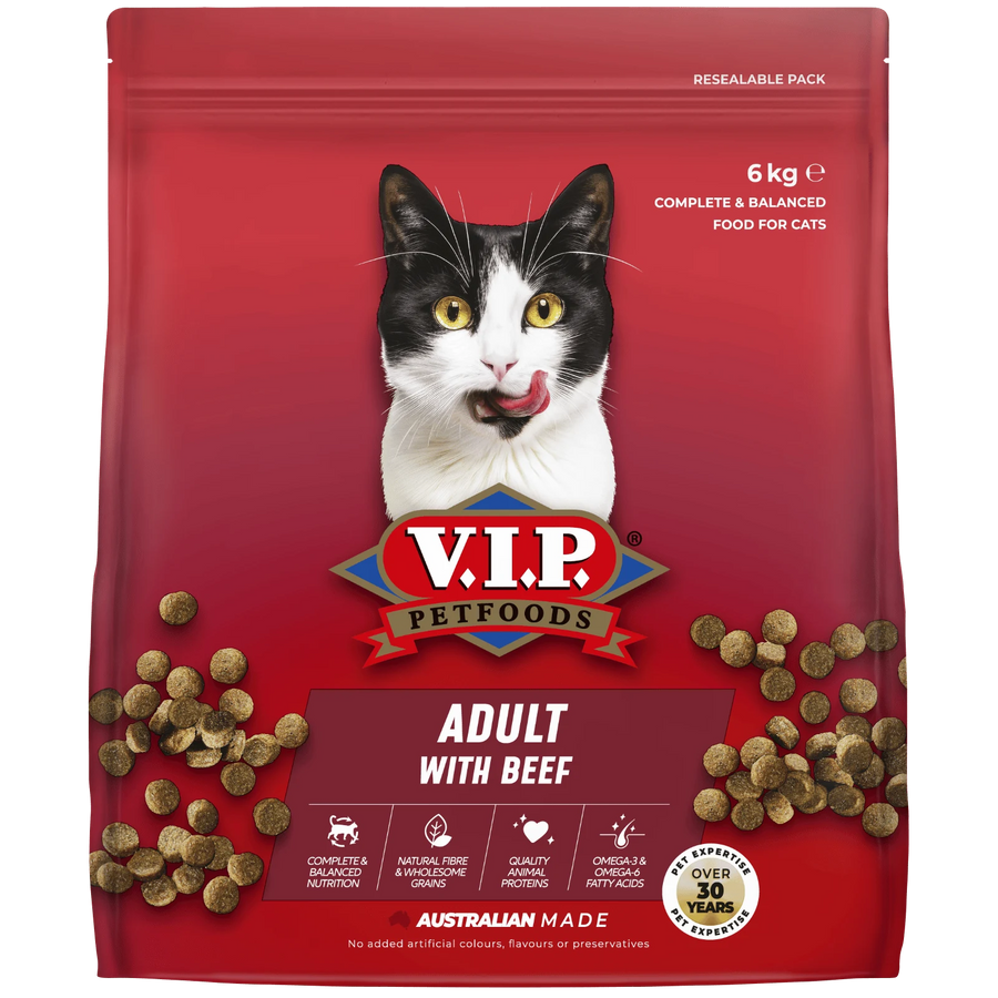 VIP 6kg Beef Dry Cat Food