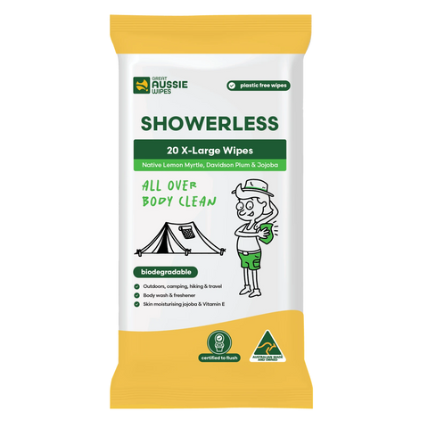 Great Aussie Wipes Showerless Body Wipes - 20 Pack, Biodegradable