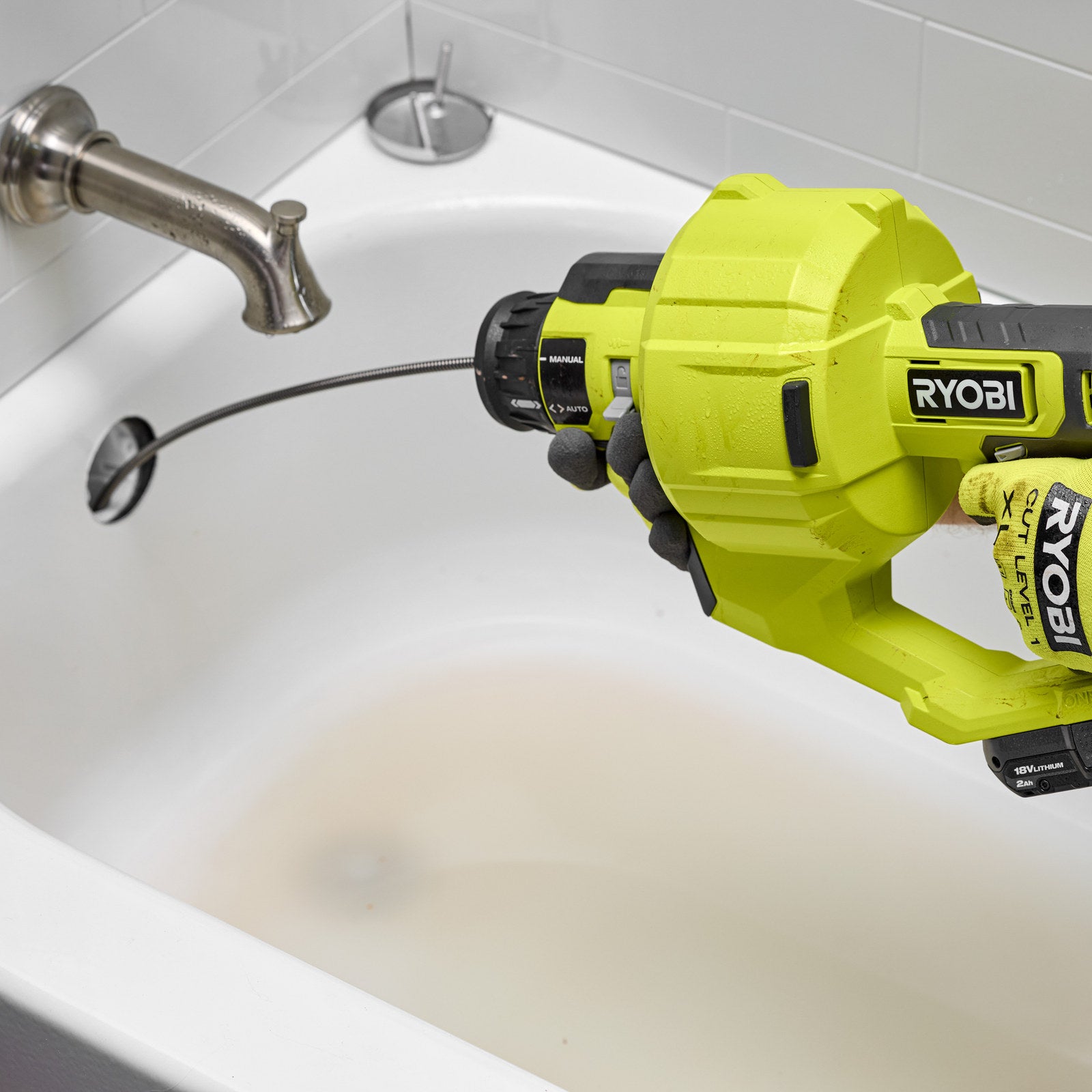 Ryobi 18V ONE+ 7.6m Cordless Drain Auger RDA1825 - Tool Only