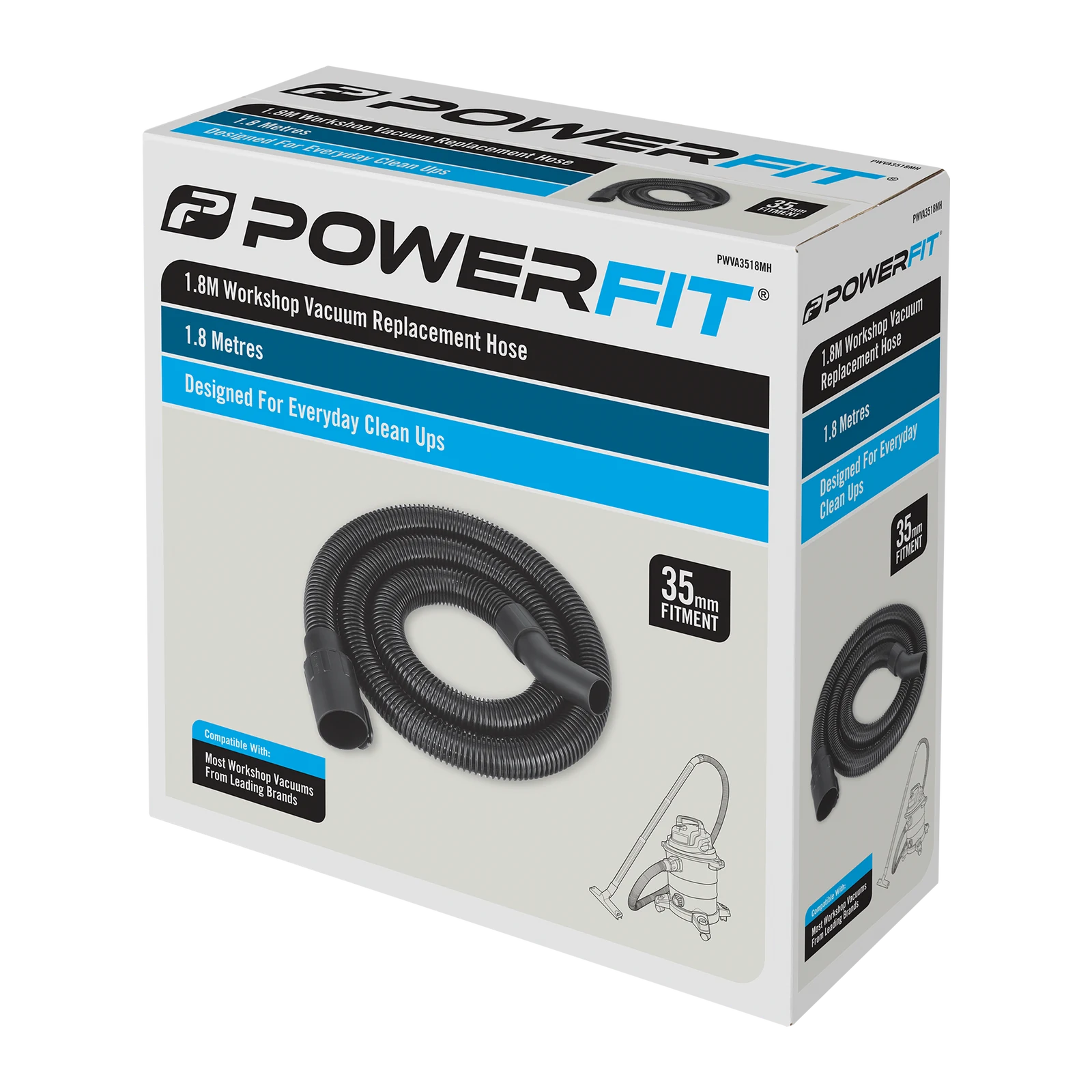 Powerfit Workshop Vacuum 1.8m Replacement Hose PWVA3518MH