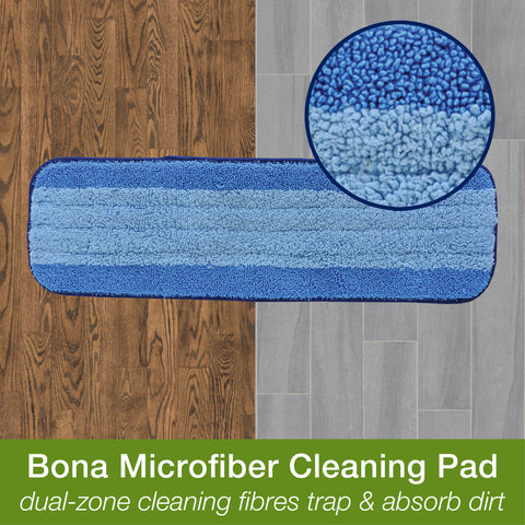 Bona 255mm Microfibre Floor Mop Pad - 1 Pack