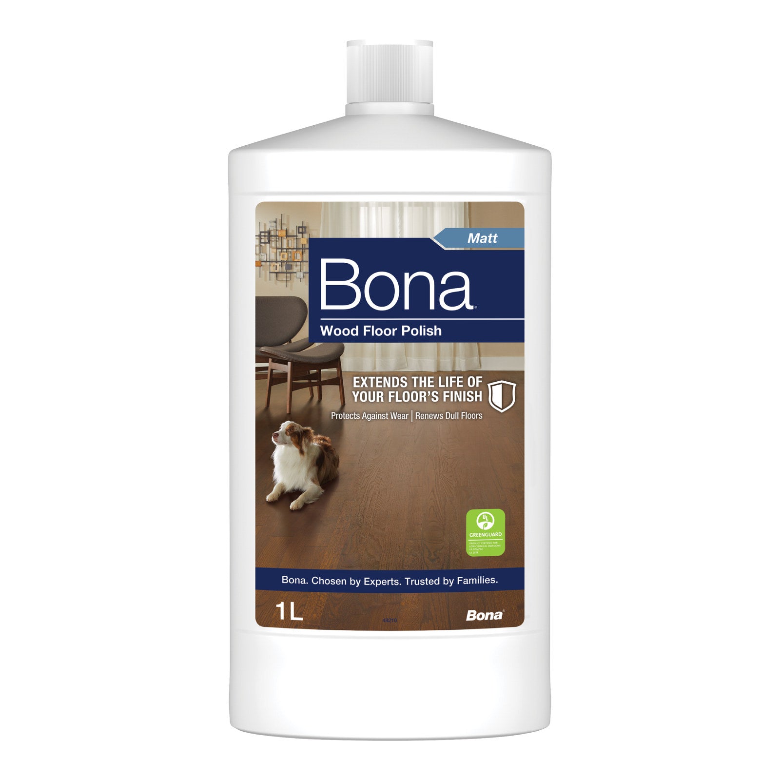 Bona 1L Matt Wood Floor Polish Low Sheen Timber Floor Restorer