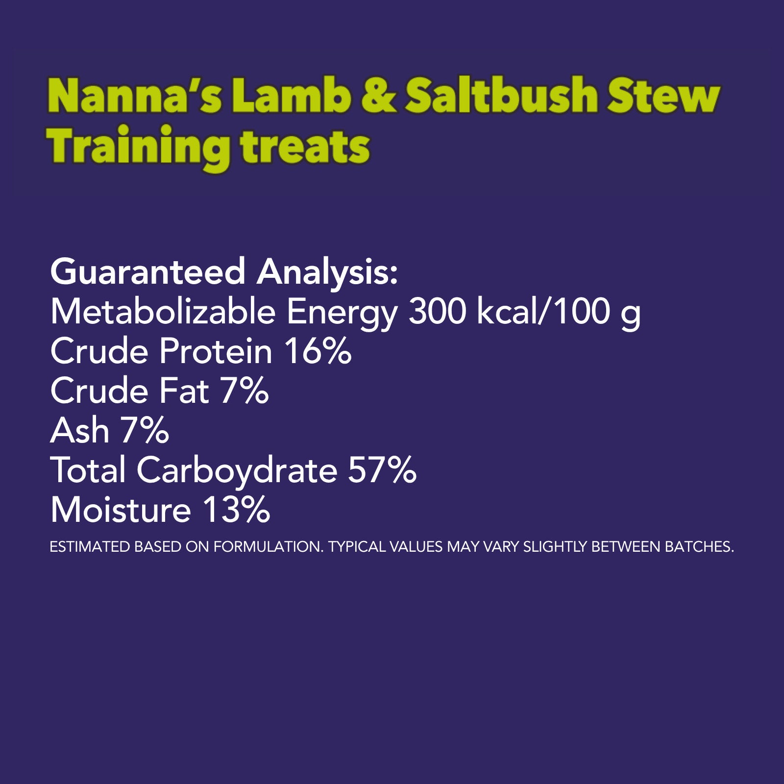 Bunji Native Superfoods Nanna's Lamb & Saltbush Stew Dog Treat 400g Australian Made