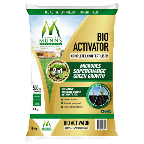 Munns Professional 8kg Bio Activator Granular Lawn Fertiliser, All Lawns, 500m2 Coverage