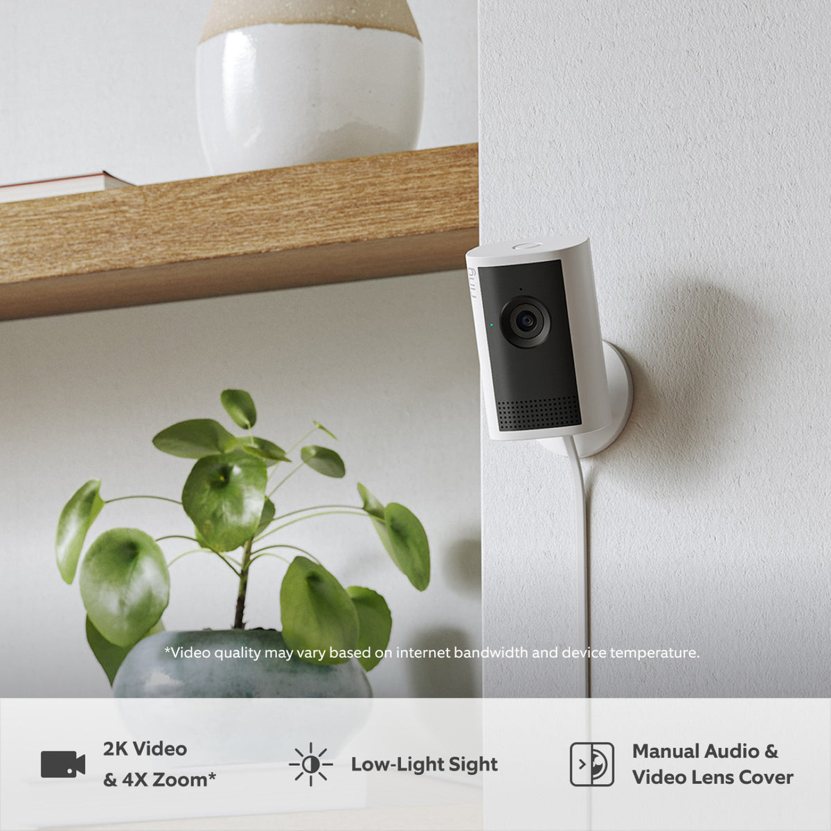 Ring Indoor Camera Plus 2K Plug-In Security Camera, White (B0DXNBDKPH)