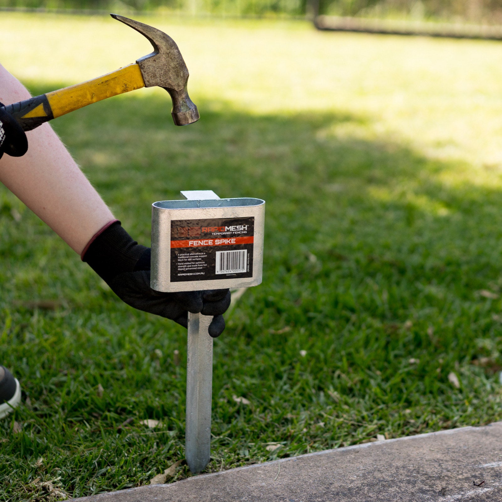 RapidMesh Galvanised Steel Spike Foot 360 x 100mm for Temporary Fence
