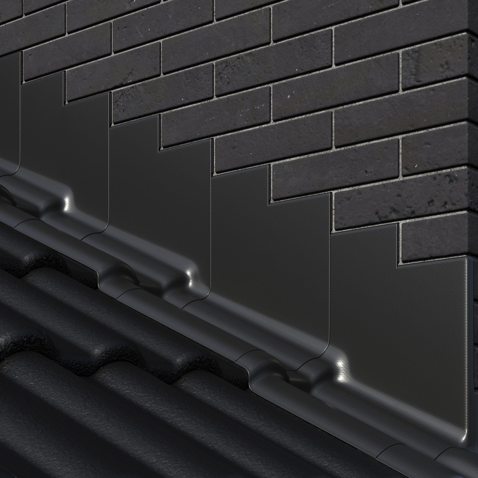 Wakaflex 560mm x 5m Black Lead Free Roof Flashing with Aluminium Mesh