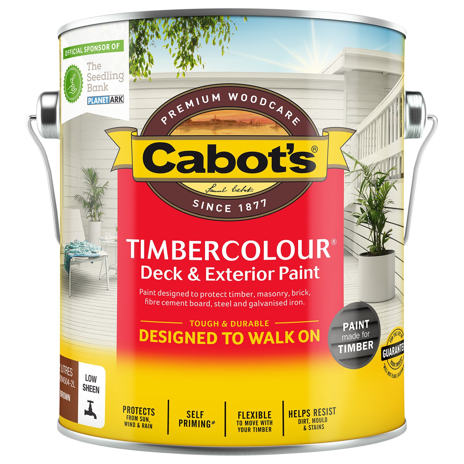 Cabot's Brown Timbercolour Deck & Exterior Paint 2L Water Based UV Resistant
