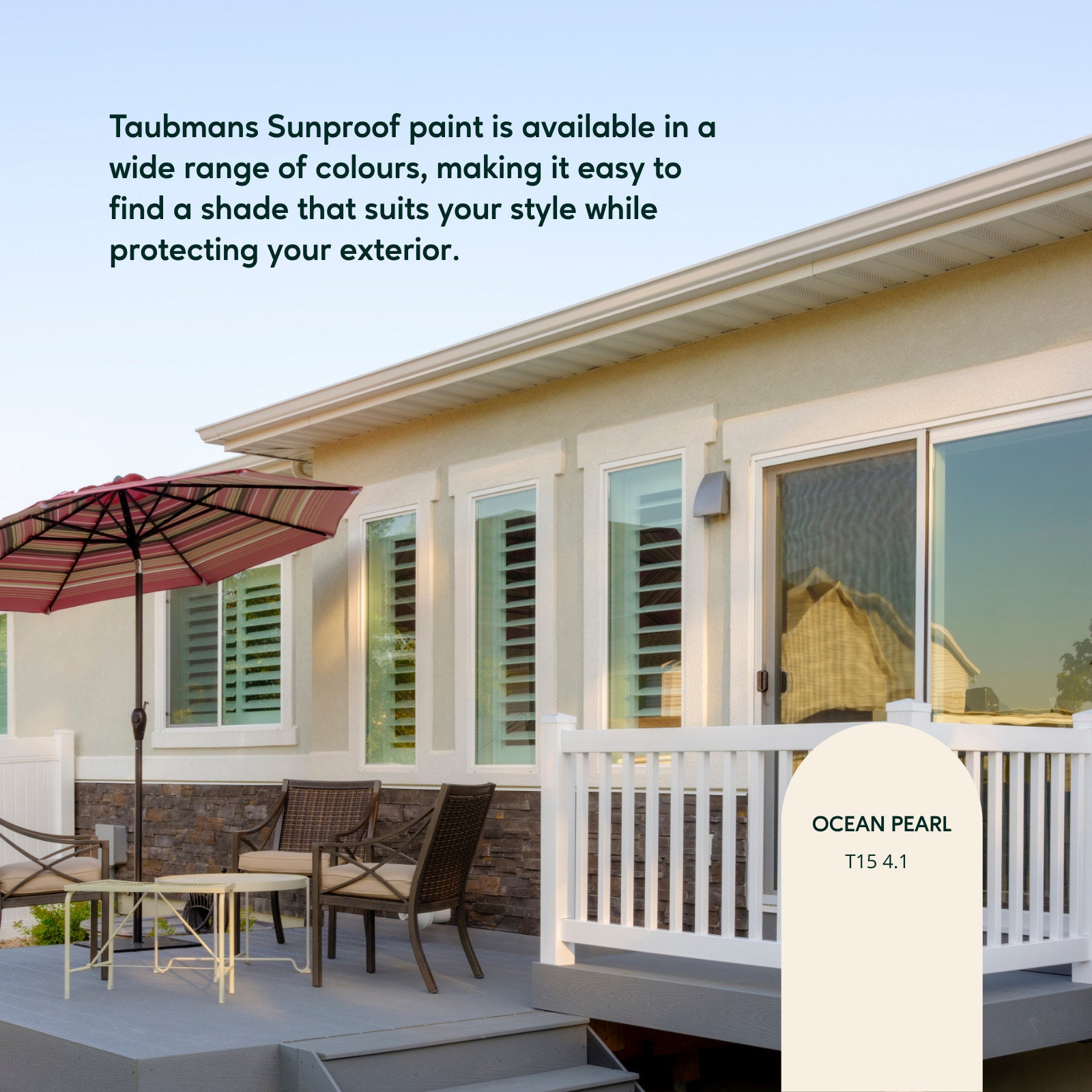 Taubmans Sunproof 1L Neutral Gloss Exterior Paint - Water Based Acrylic, Tintable