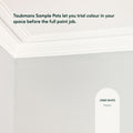Taubmans White 250ml Sample Pot, Water Based Acrylic, Splatter Resistant Tintable