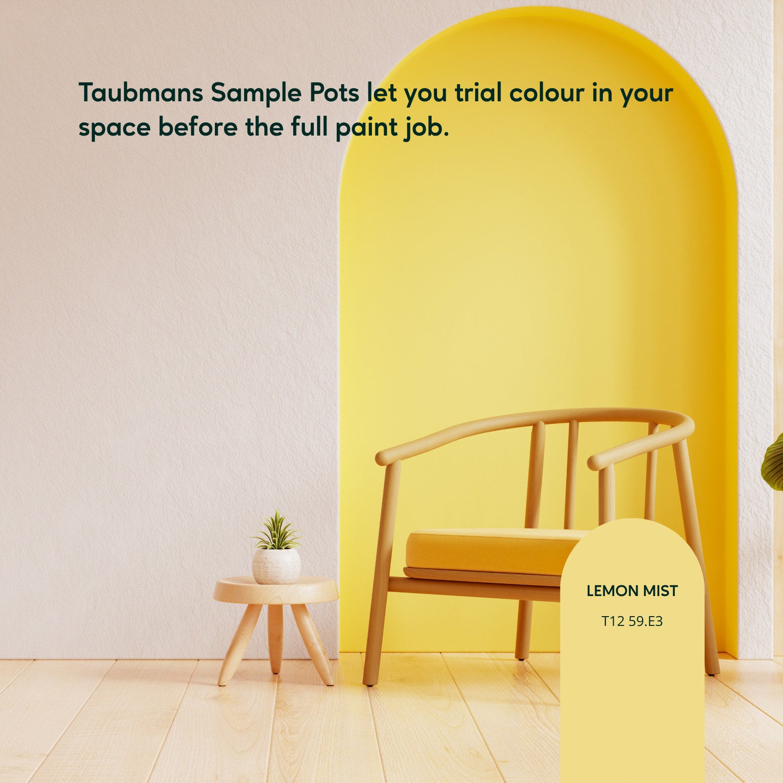 Taubmans Sample Pot 250ml Hi C Yellow Water Based Acrylic