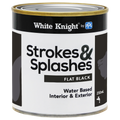 White Knight 250ml Black Flat Strokes & Splashes Craft Paint, Water Based, Indoor Outdoor
