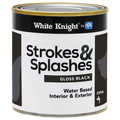 White Knight Strokes And Splashes Paint 250ml Black Gloss
