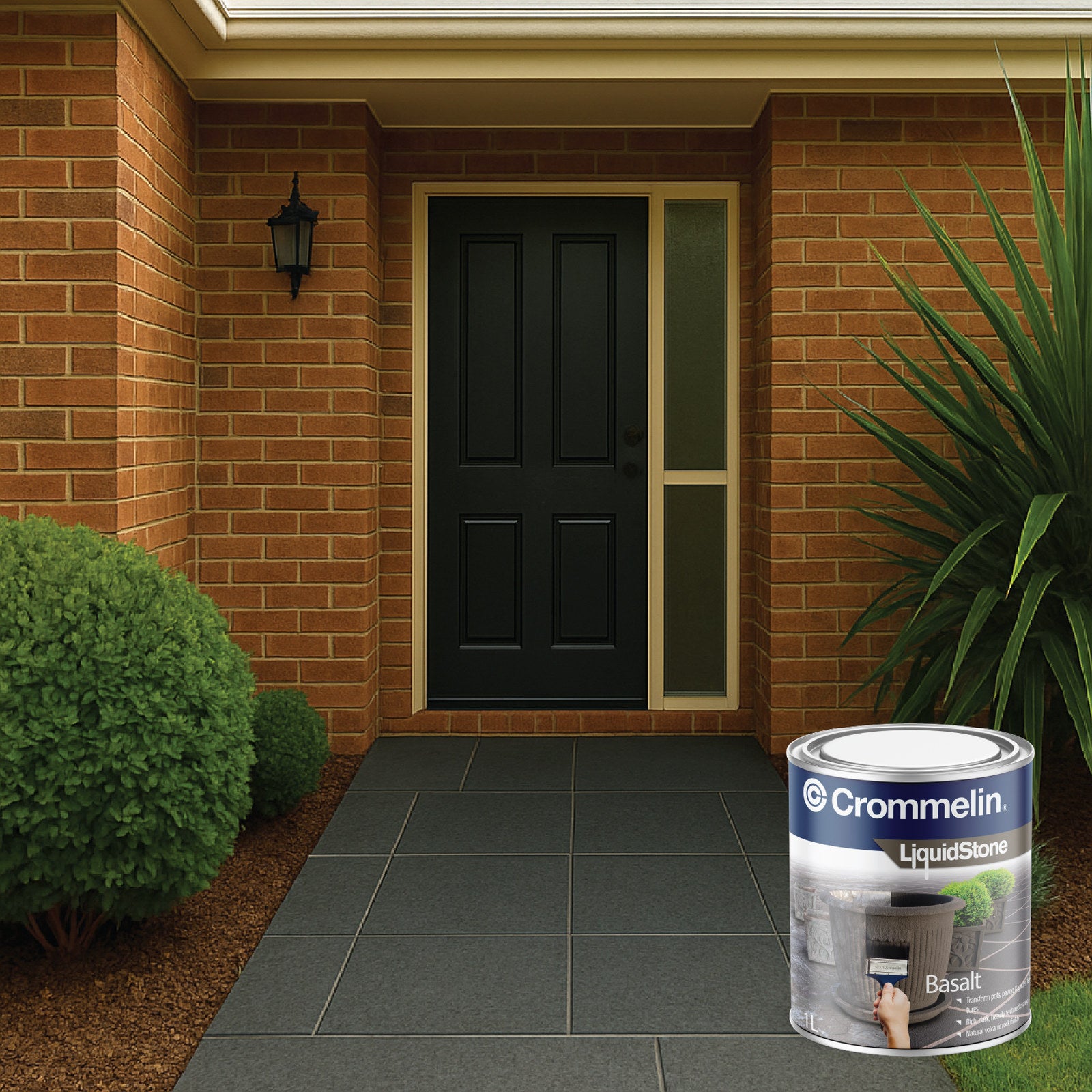 Crommelin LiquidStone Basalt 1L Waterborne Acrylic Concrete Coating, Indoor/Outdoor