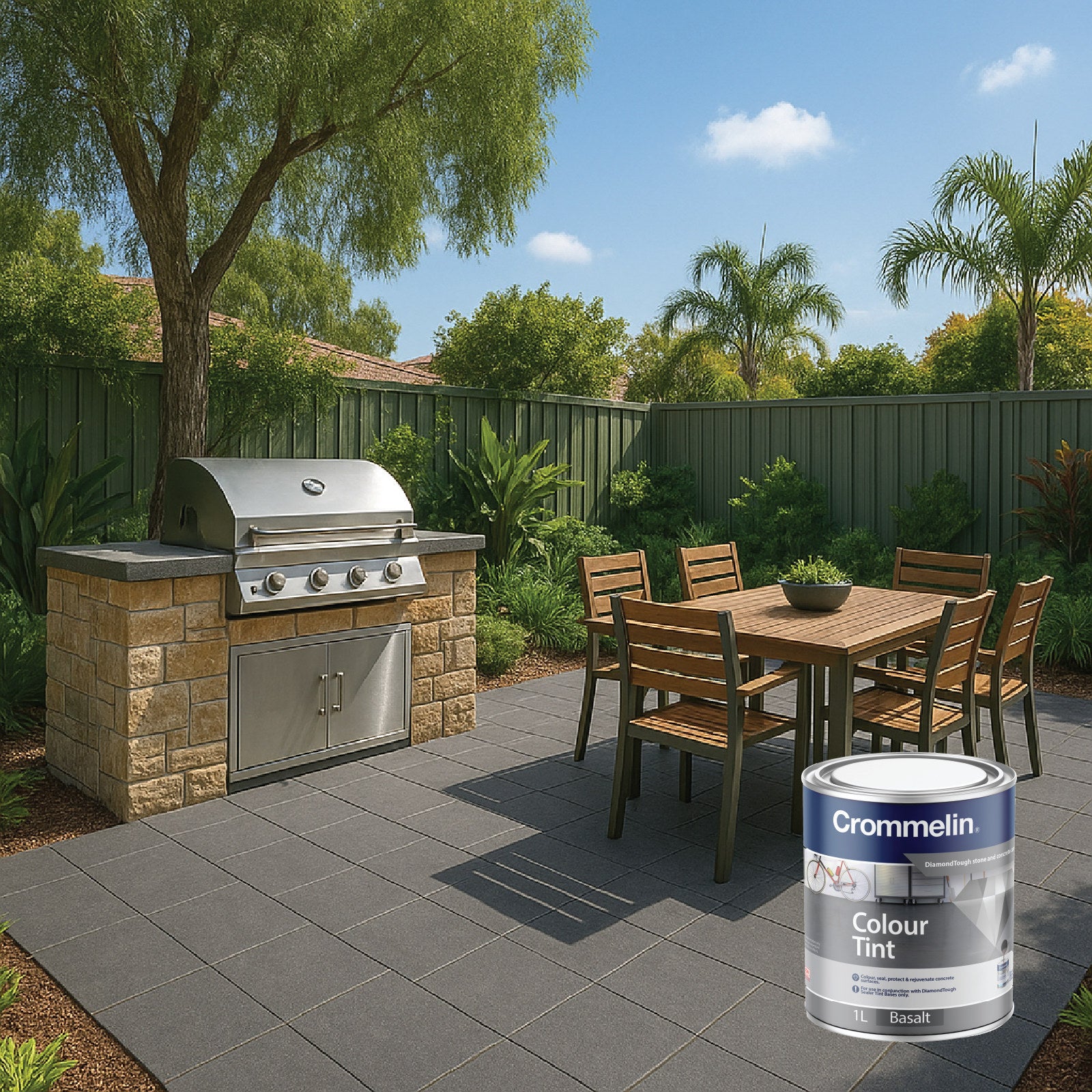 Crommelin DiamondTough Colour Tint 1L Basalt Solvent-Based Concrete Tint