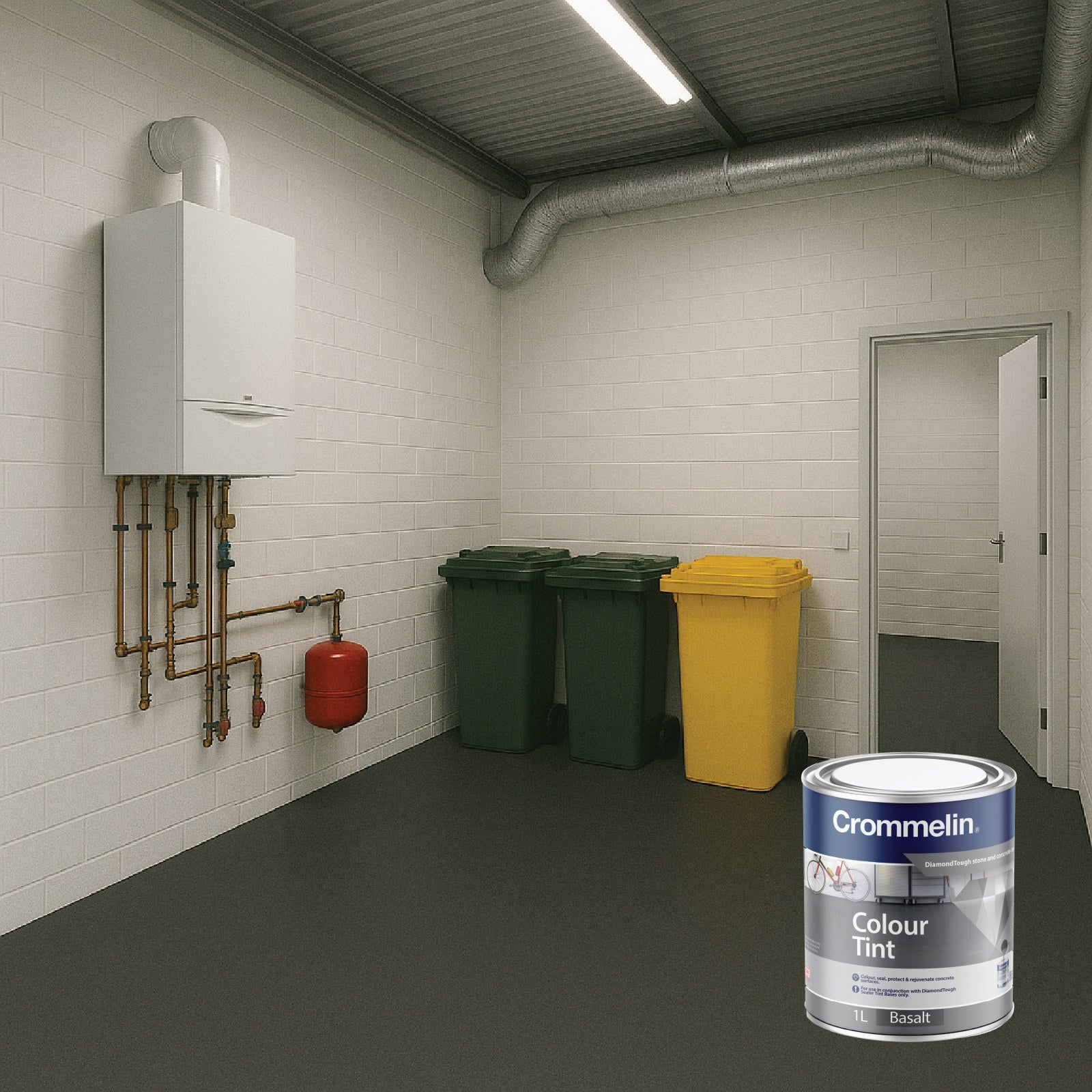 Crommelin DiamondTough Colour Tint 1L Basalt Solvent-Based Concrete Tint