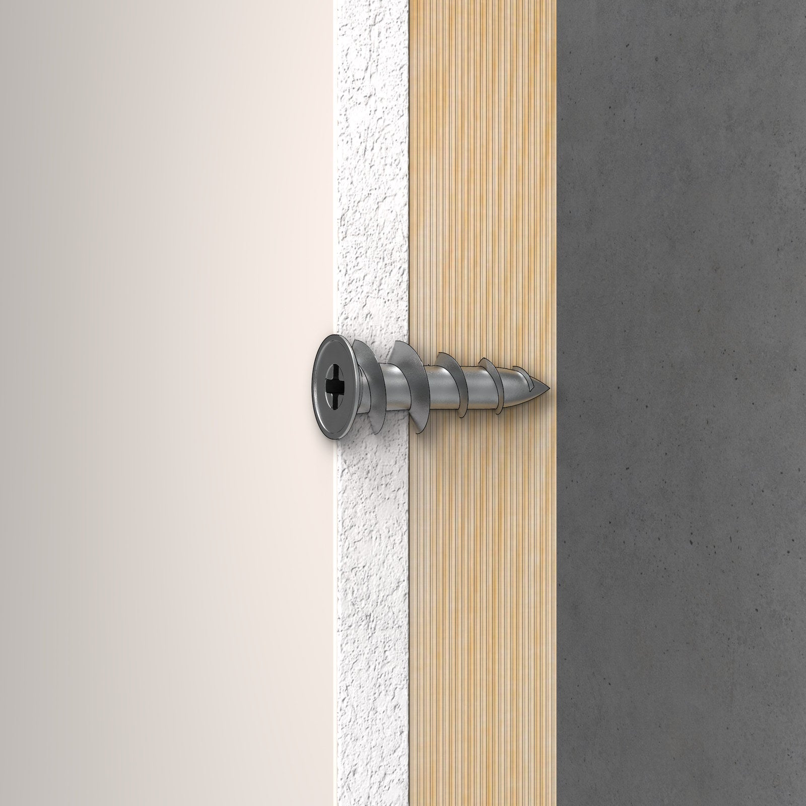 Ramset Wallmate Stud Solver Zinc Alloy Self-Drilling Wall Anchor Grey - 20 Pack