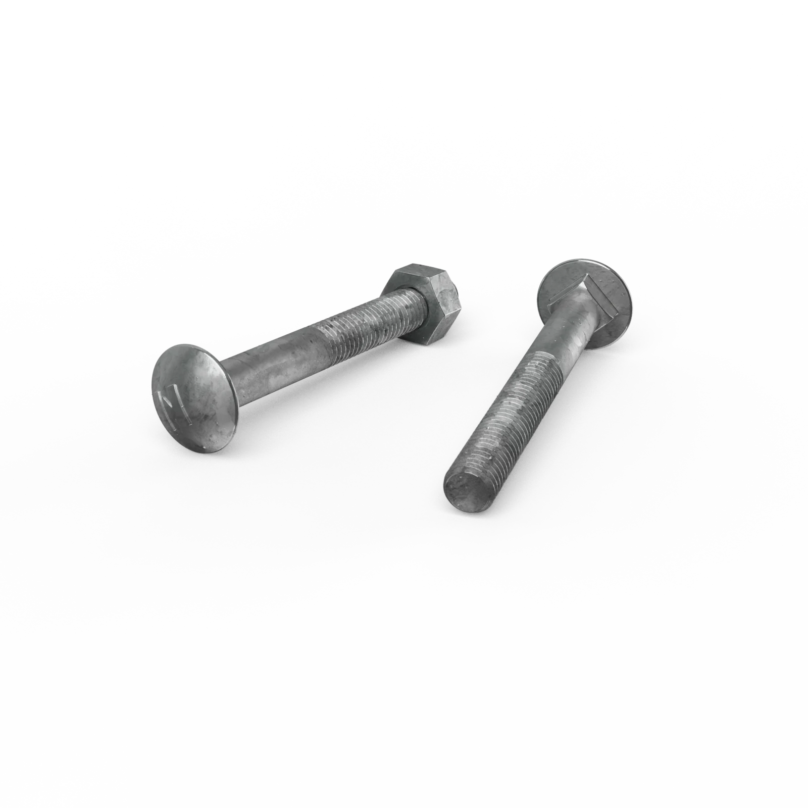ZENITH M8 x 70mm Hot Dip Galvanised Cup Head Bolts & Nuts - 25 Pack, 4.6 Grade Steel