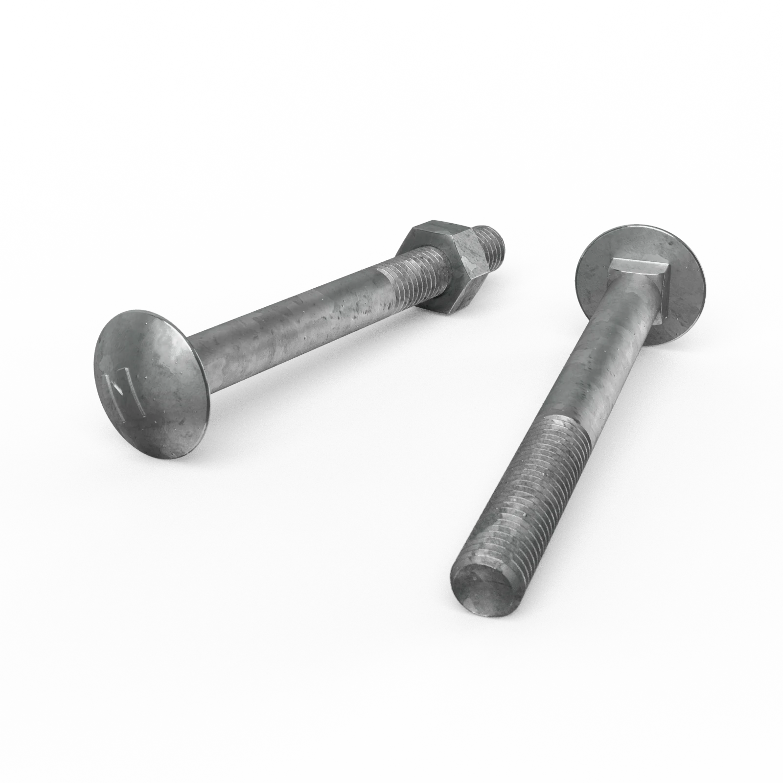 ZENITH M10 x 100mm Hot Dip Galvanised Cup Head Bolts & Nuts - 25 Pack, 4.6 Grade Steel