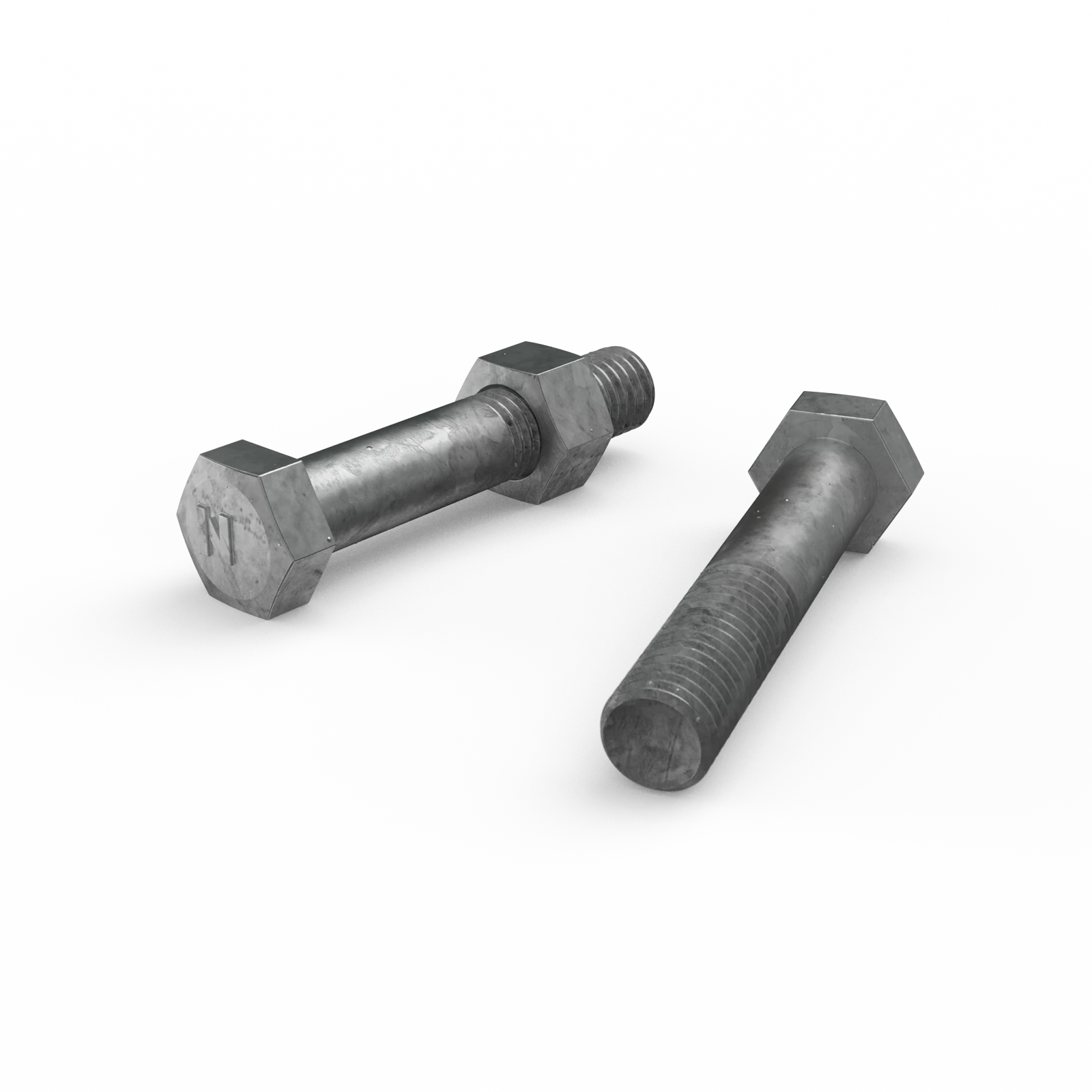 Zenith M12 x 65mm Hot Dip Galvanised Hex Head Bolt & Nut - Each