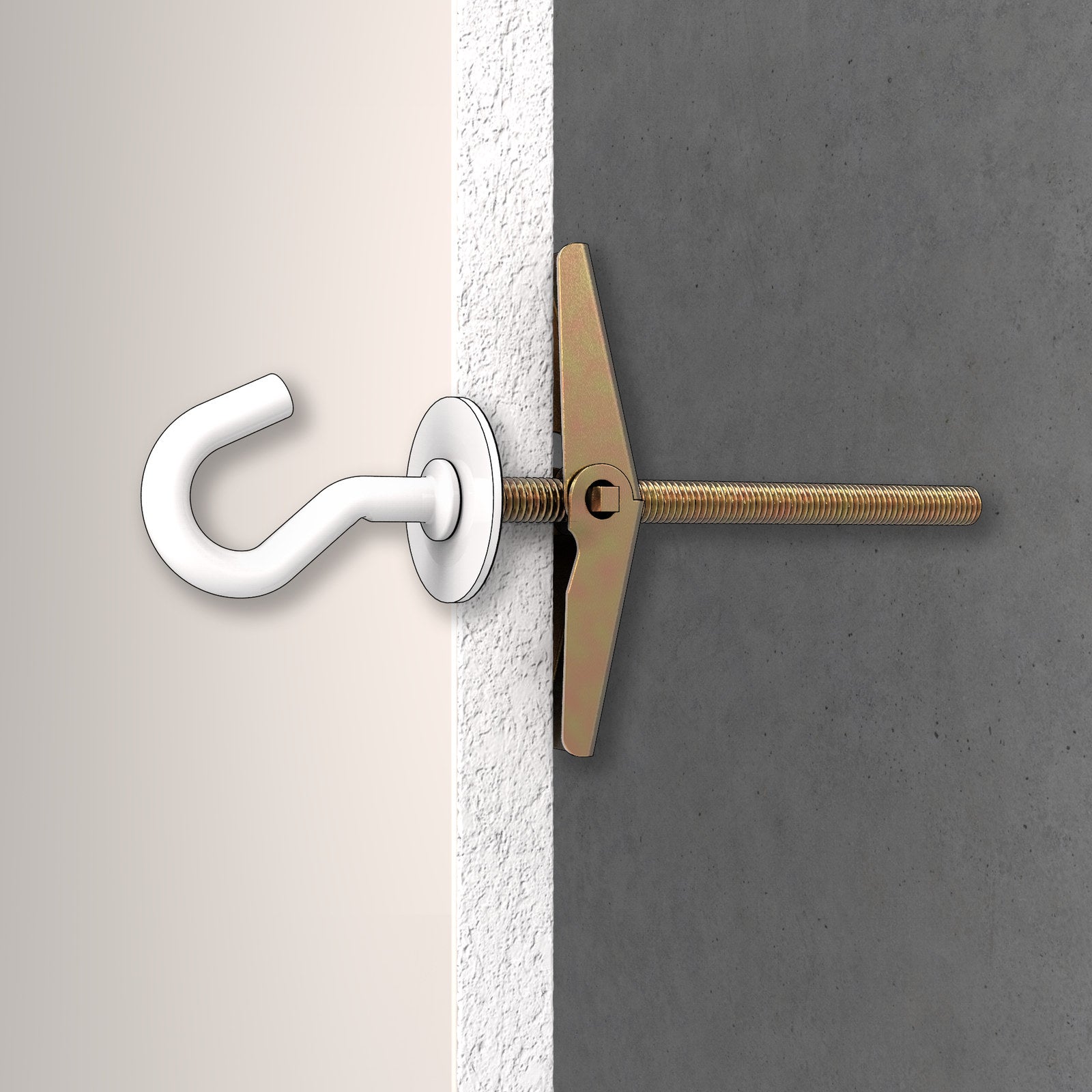 Ramset Spring Toggle With White Hook - 2 Pack, Gold Passivated Steel Cavity Fixing