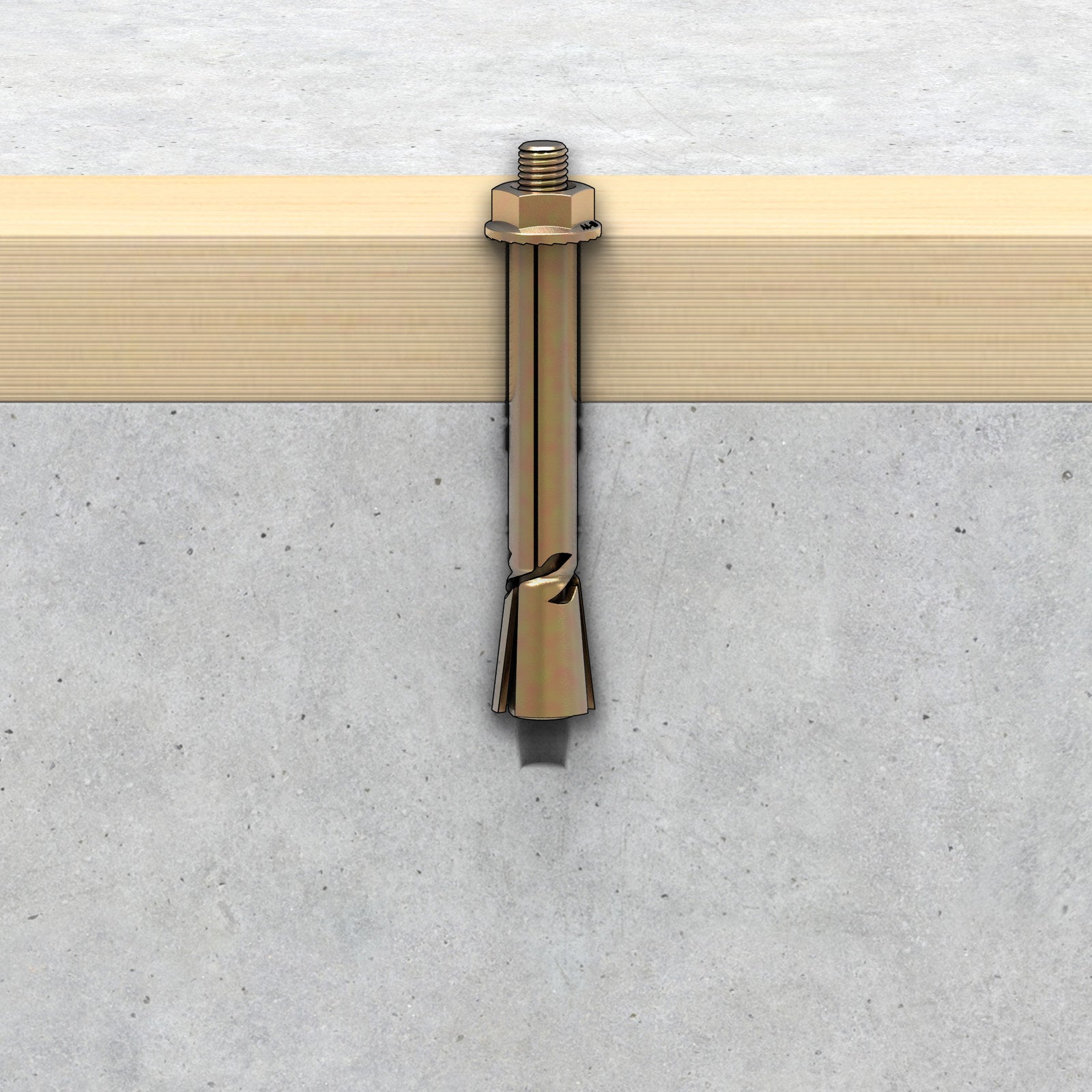 Ramset DynaBolt Plus 12 x 60mm Hex Nut Masonry Sleeve Anchor - Gold Passivated