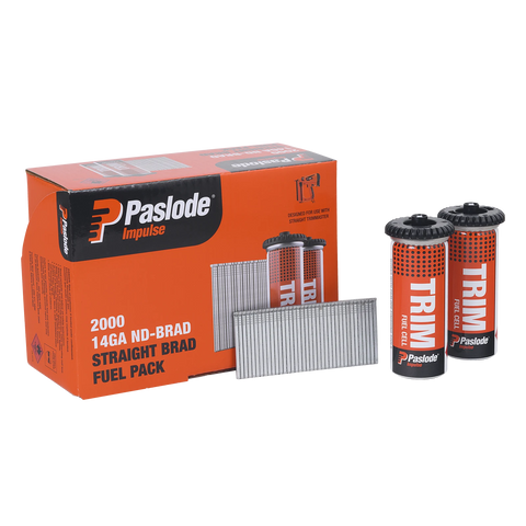 Paslode 14g x 38mm ND Brad With Fuel - 2000 Pack, Electro Galvanised