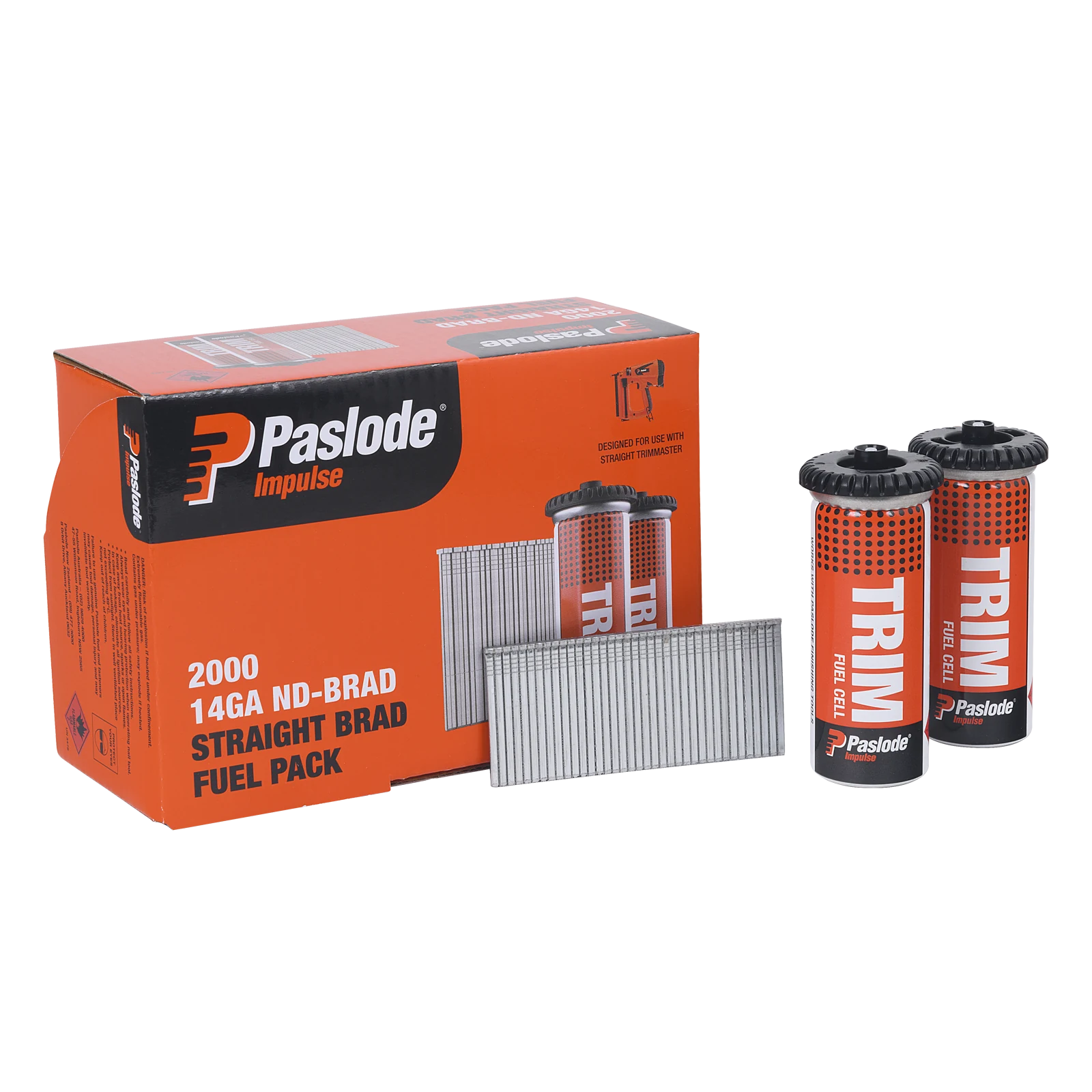 Paslode 14g x 38mm ND Brad With Fuel - 2000 Pack, Electro Galvanised