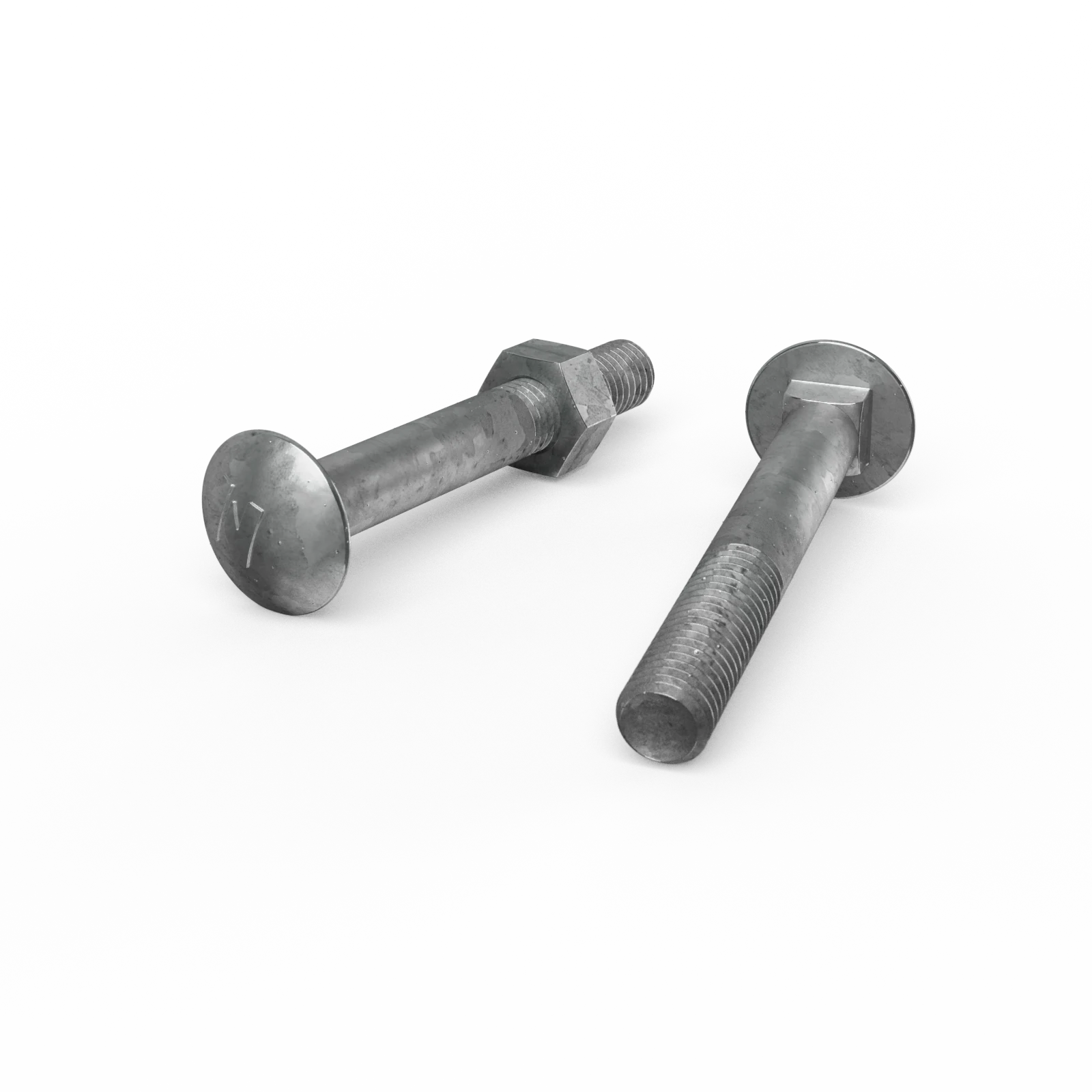 Zenith M10 x 75mm Hot Dipped Galvanised Cup Head Bolt and Nut - 4.6 Grade Steel, Each